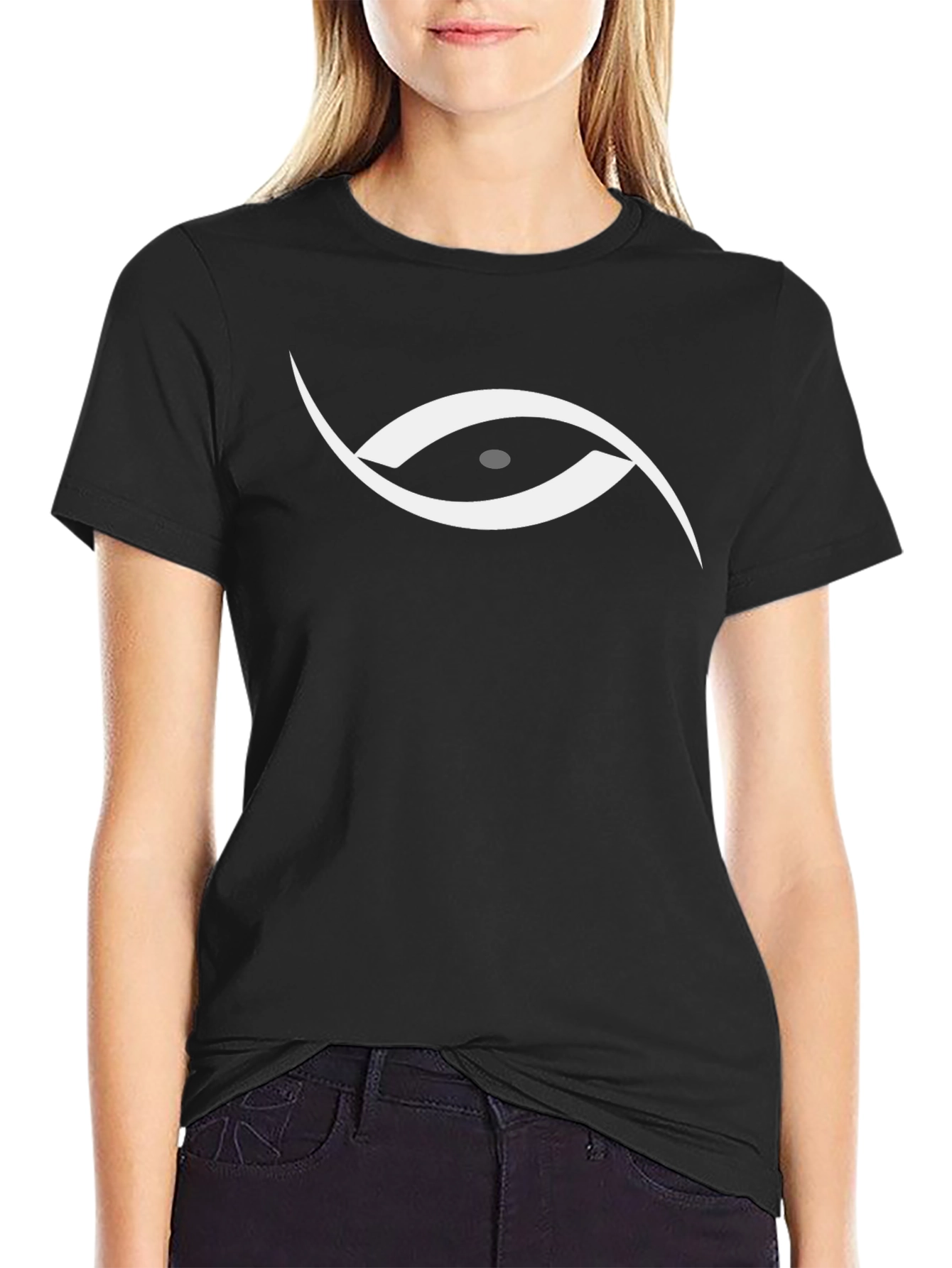 Abstract Eye Graphic Black T-Shirt