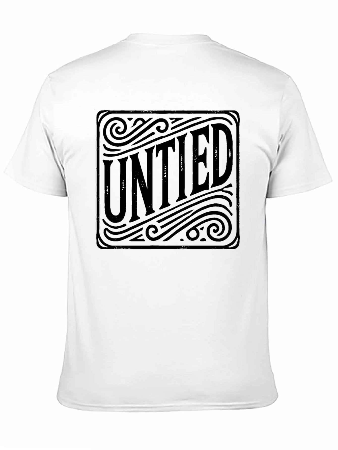 Untied Graphic Print Black T-Shirt