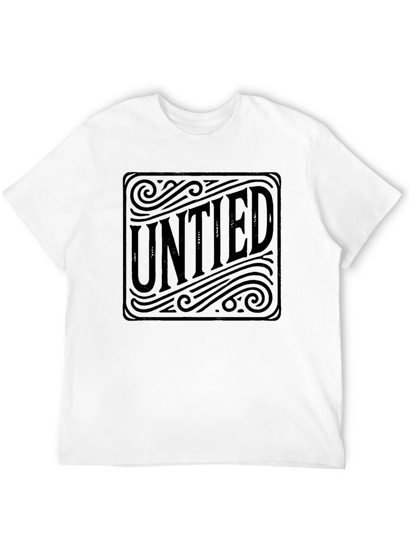 Untied Graphic Print Black T-Shirt