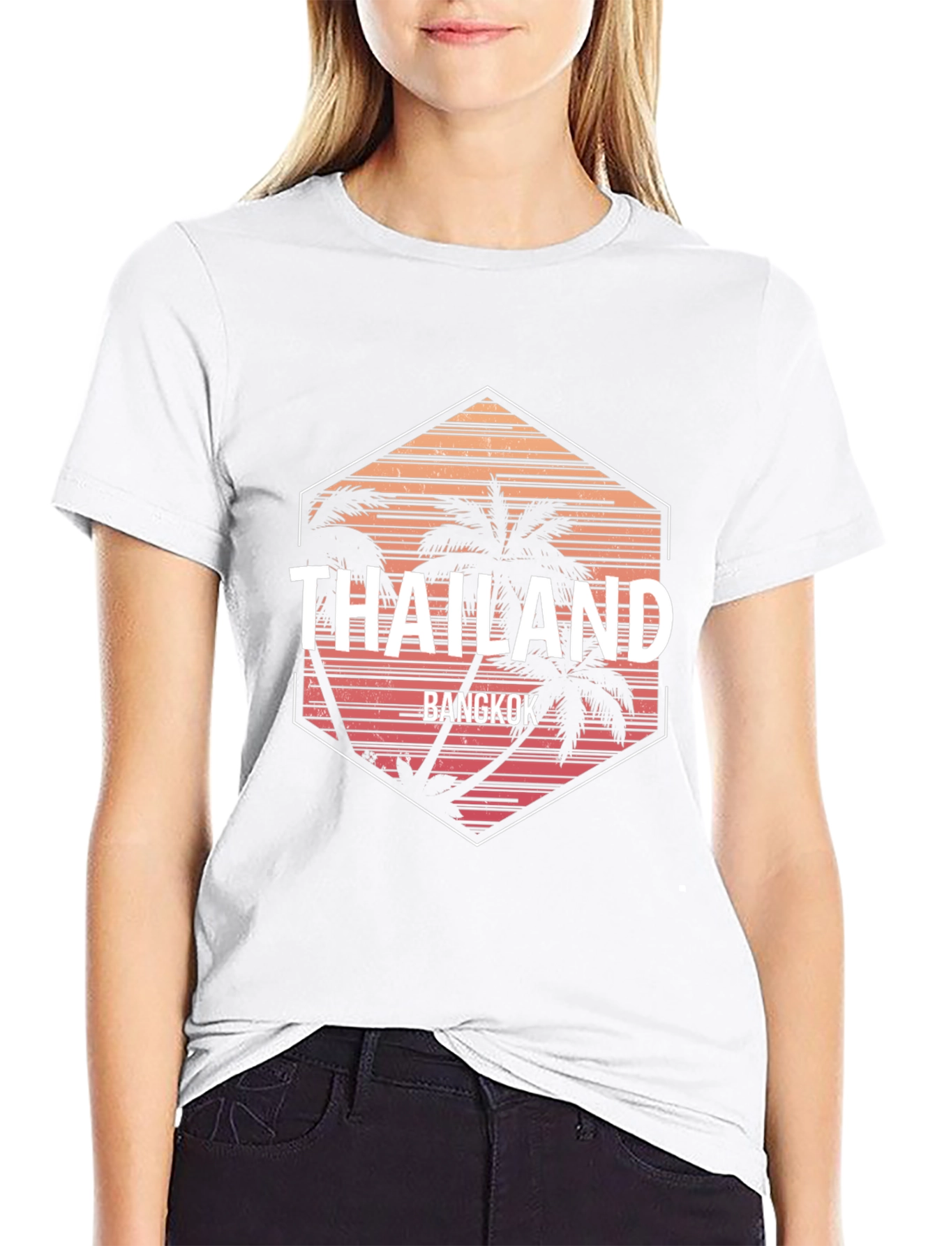Thailand Bangkok Palm Tree Graphic T-Shirt
