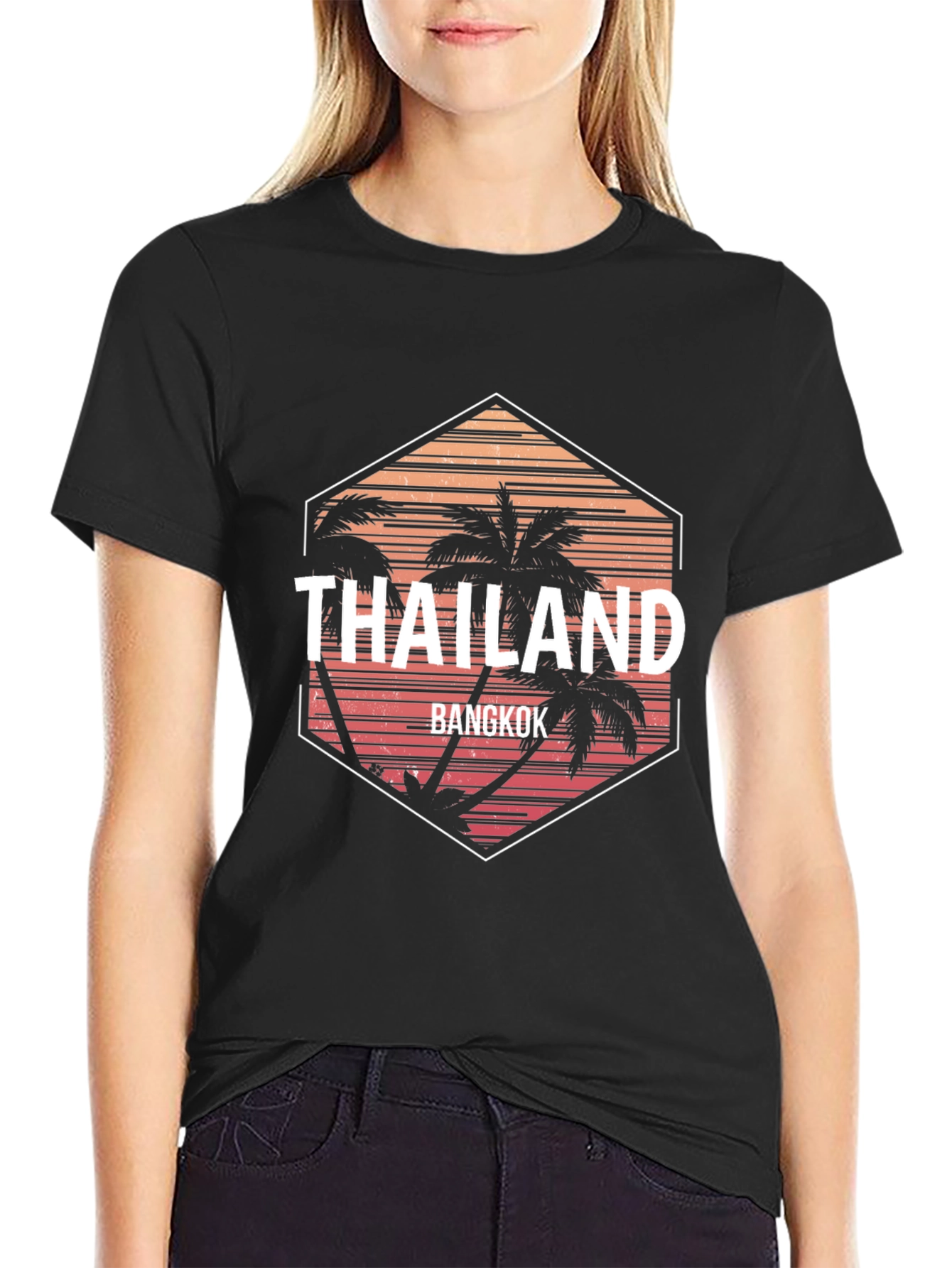 Thailand Bangkok Palm Tree Graphic T-Shirt