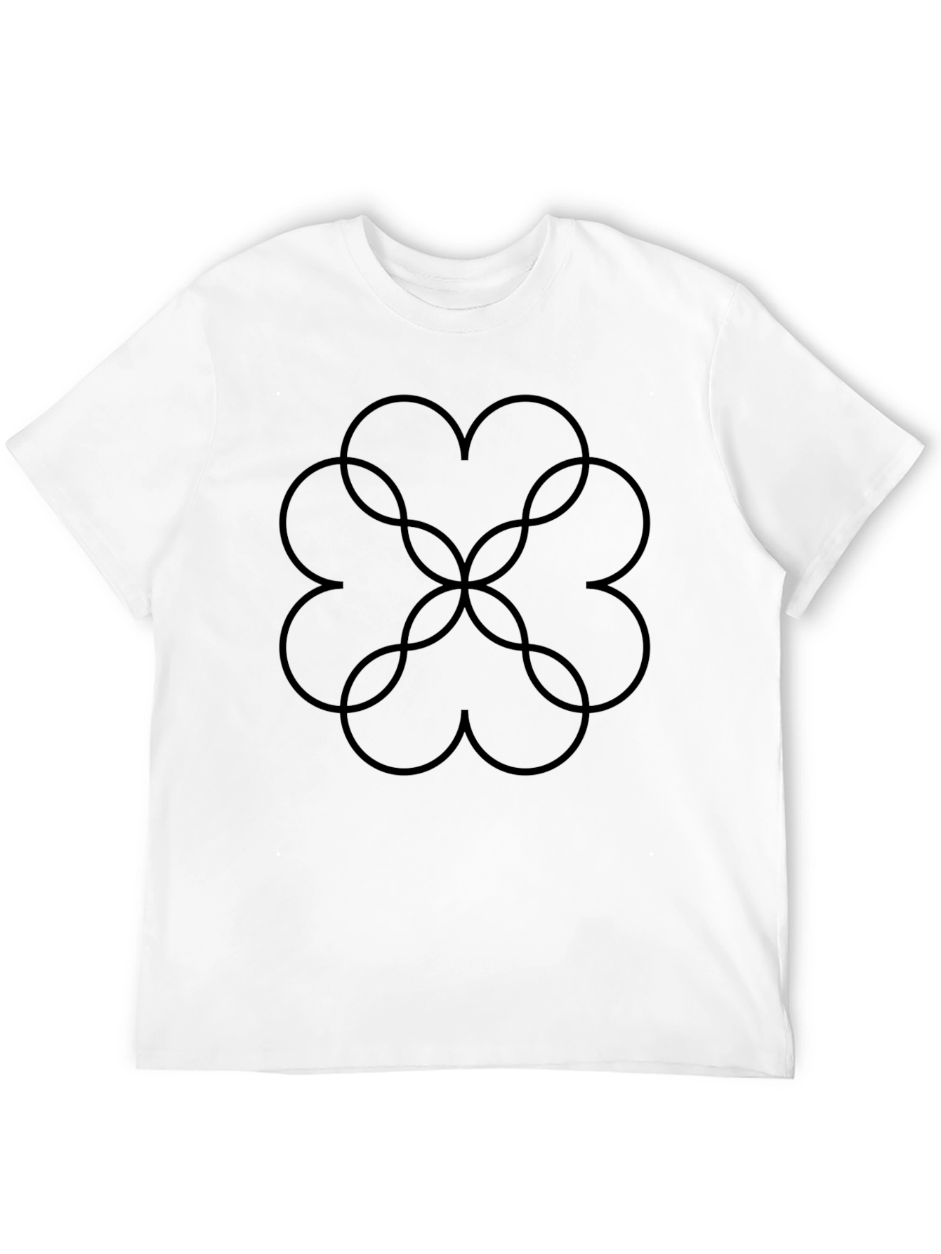 Abstract Clover Graphic T-Shirt - Black