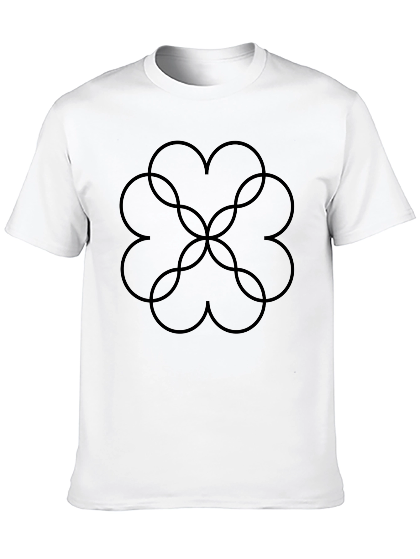 Abstract Clover Graphic T-Shirt - Black