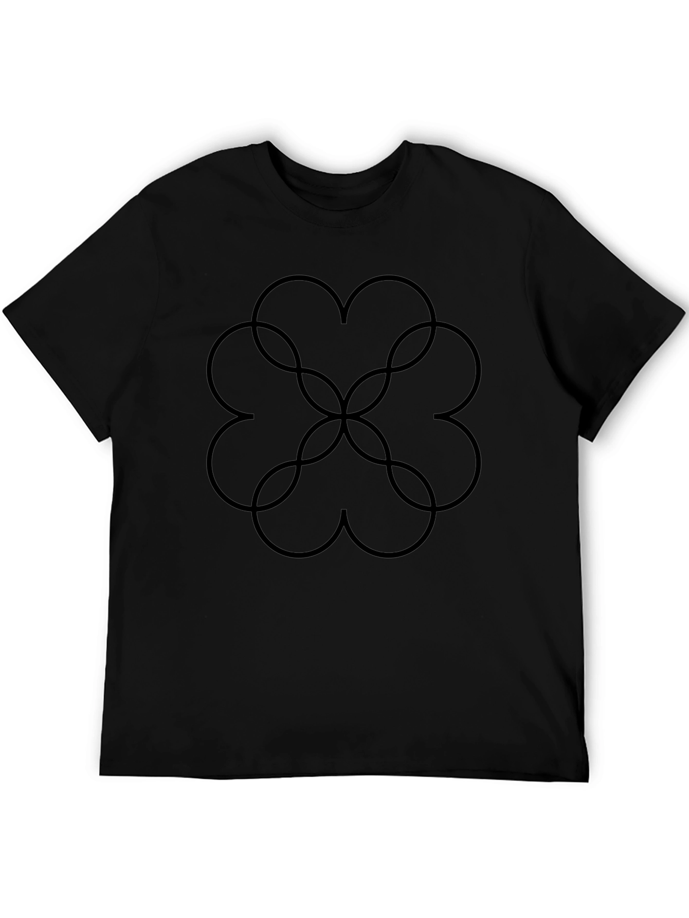 Abstract Clover Graphic T-Shirt - Black