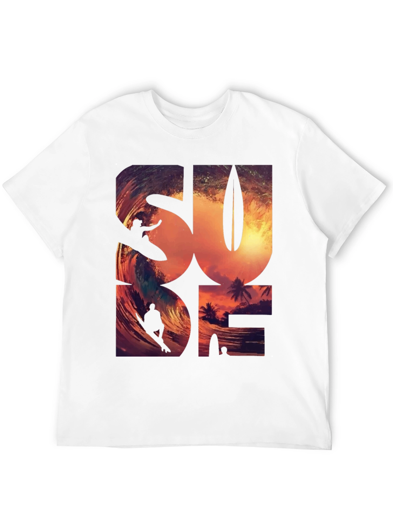Sunset Surfer Graphic Tee - Black