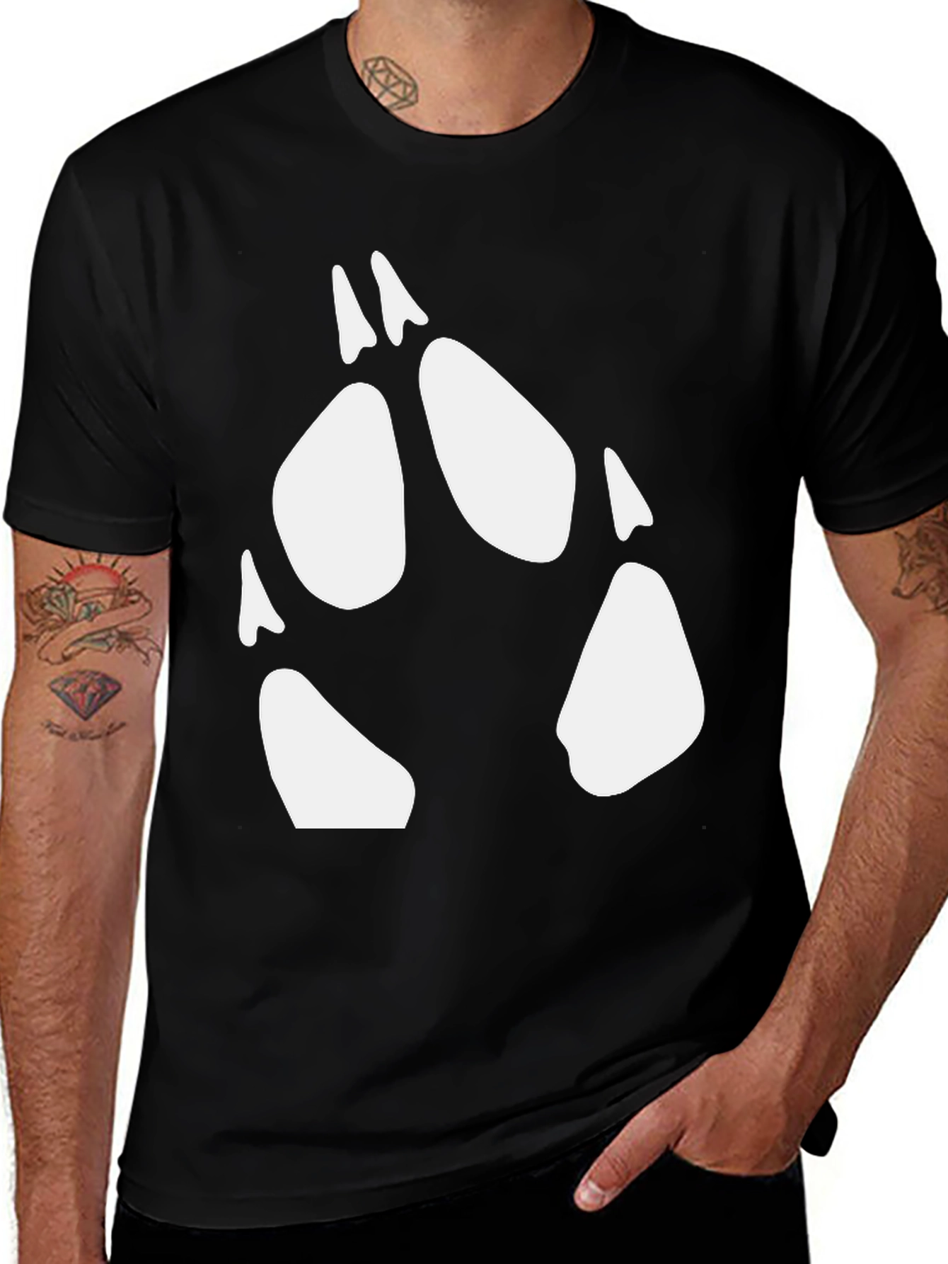 Wolf Paw Print T-Shirt - Animal Lover Tee