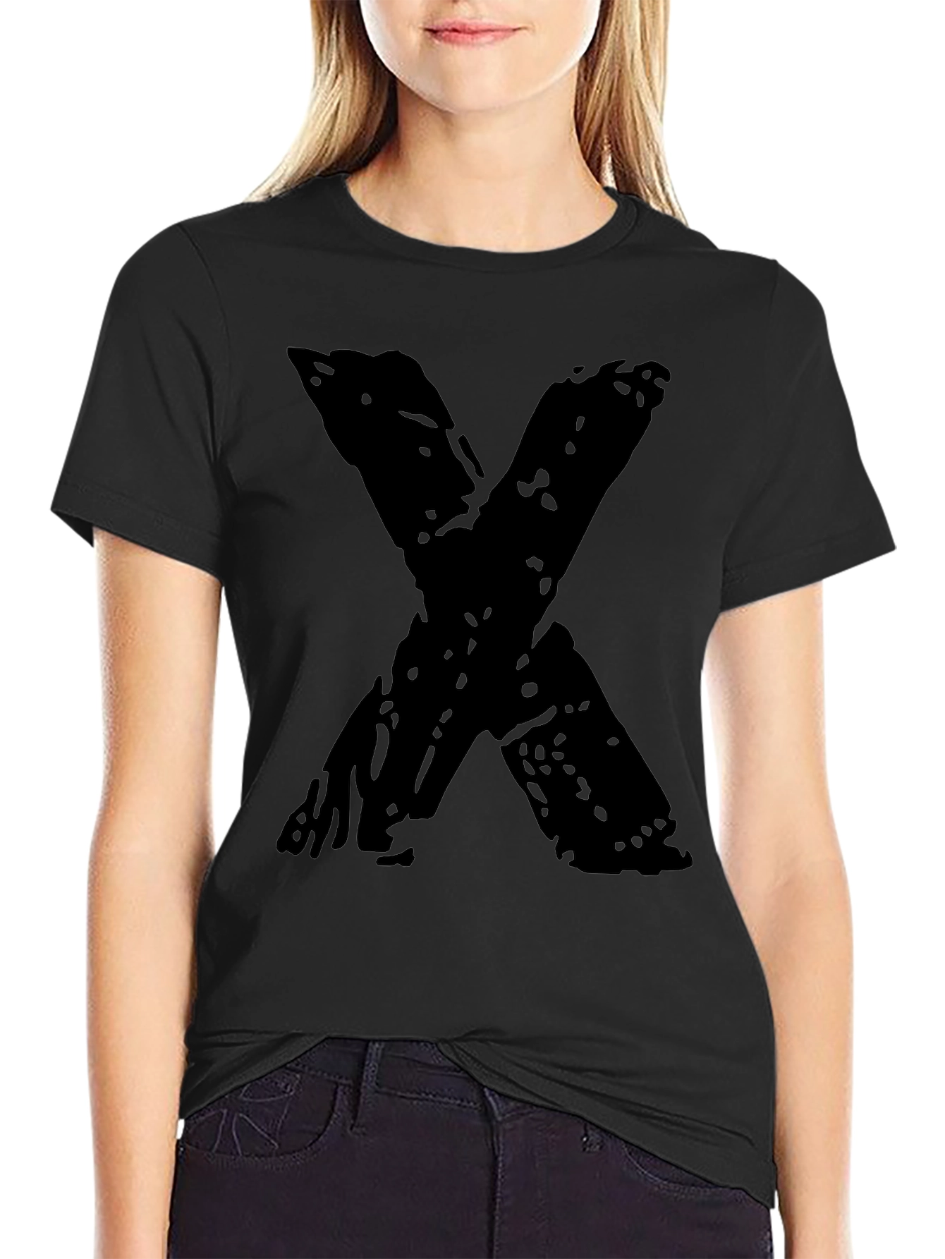 Bold X Graphic Black T-Shirt