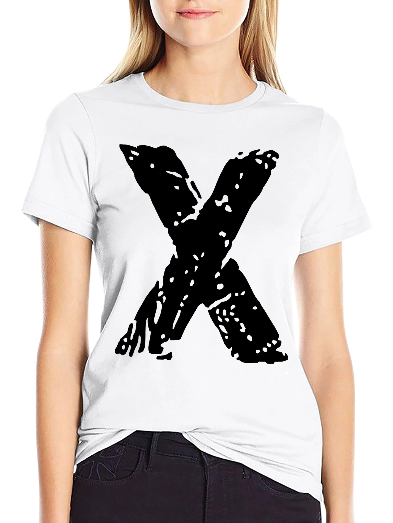Bold X Graphic Black T-Shirt