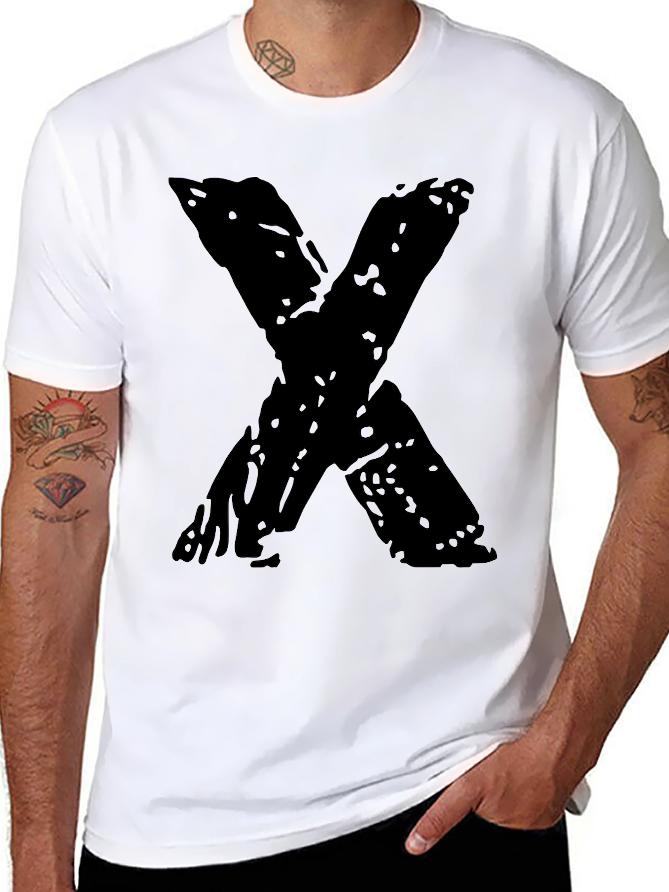 Bold X Graphic Black T-Shirt