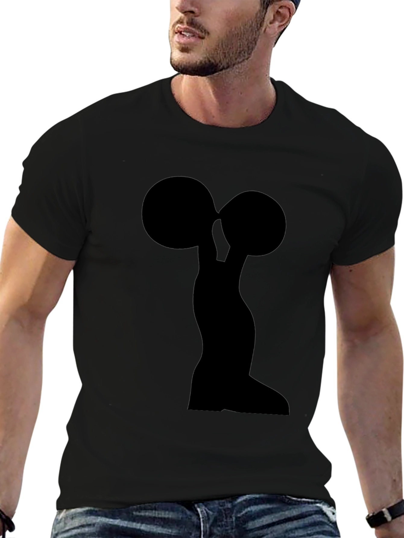 Weightlifter Silhouette Black T-Shirt