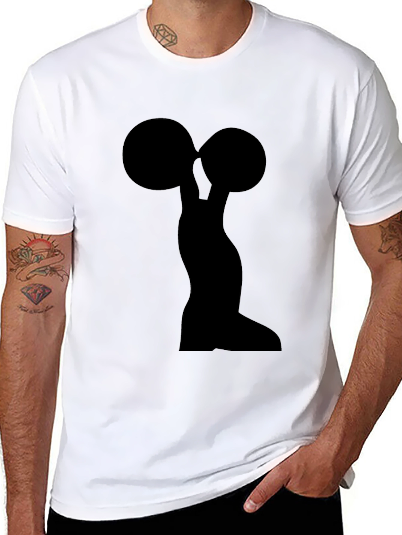 Weightlifter Silhouette Black T-Shirt