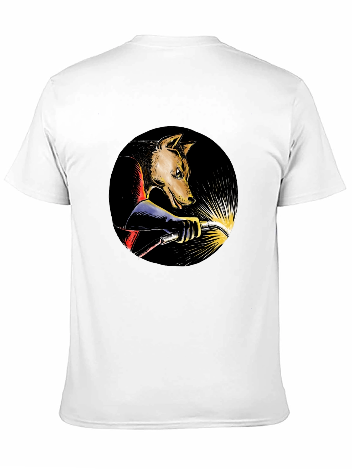 Wolf Welder Graphic T-Shirt - Black Crew Neck Tee