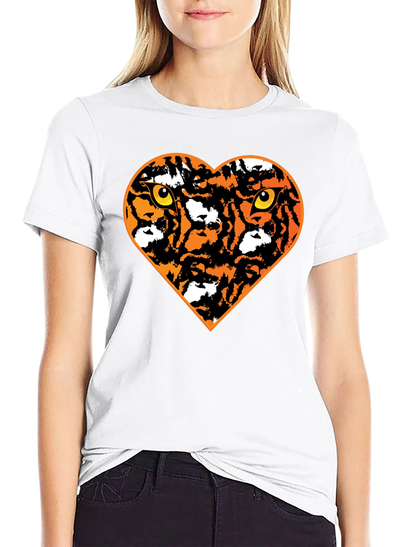 Tiger Heart Graphic Black T-Shirt