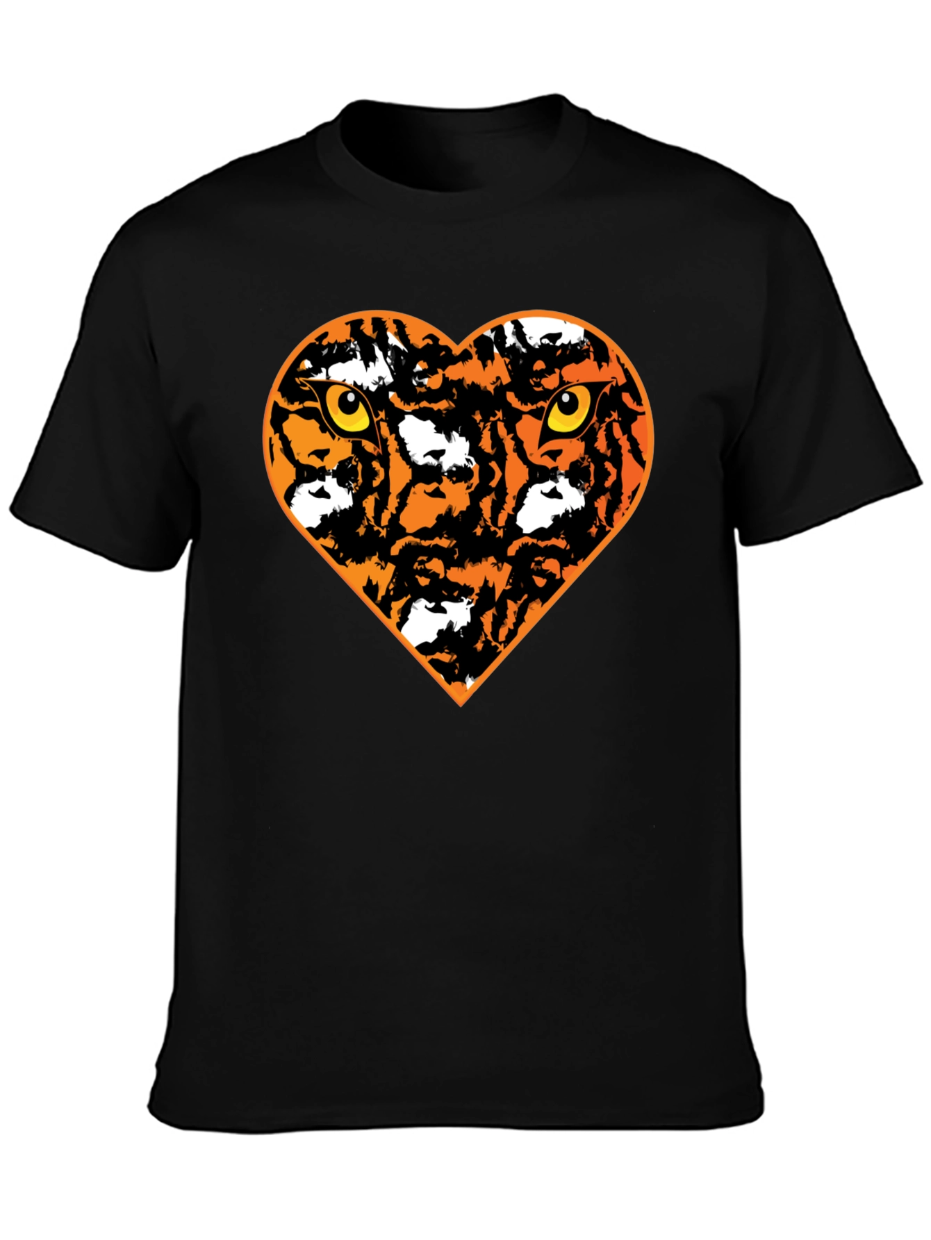Tiger Heart Graphic Black T-Shirt