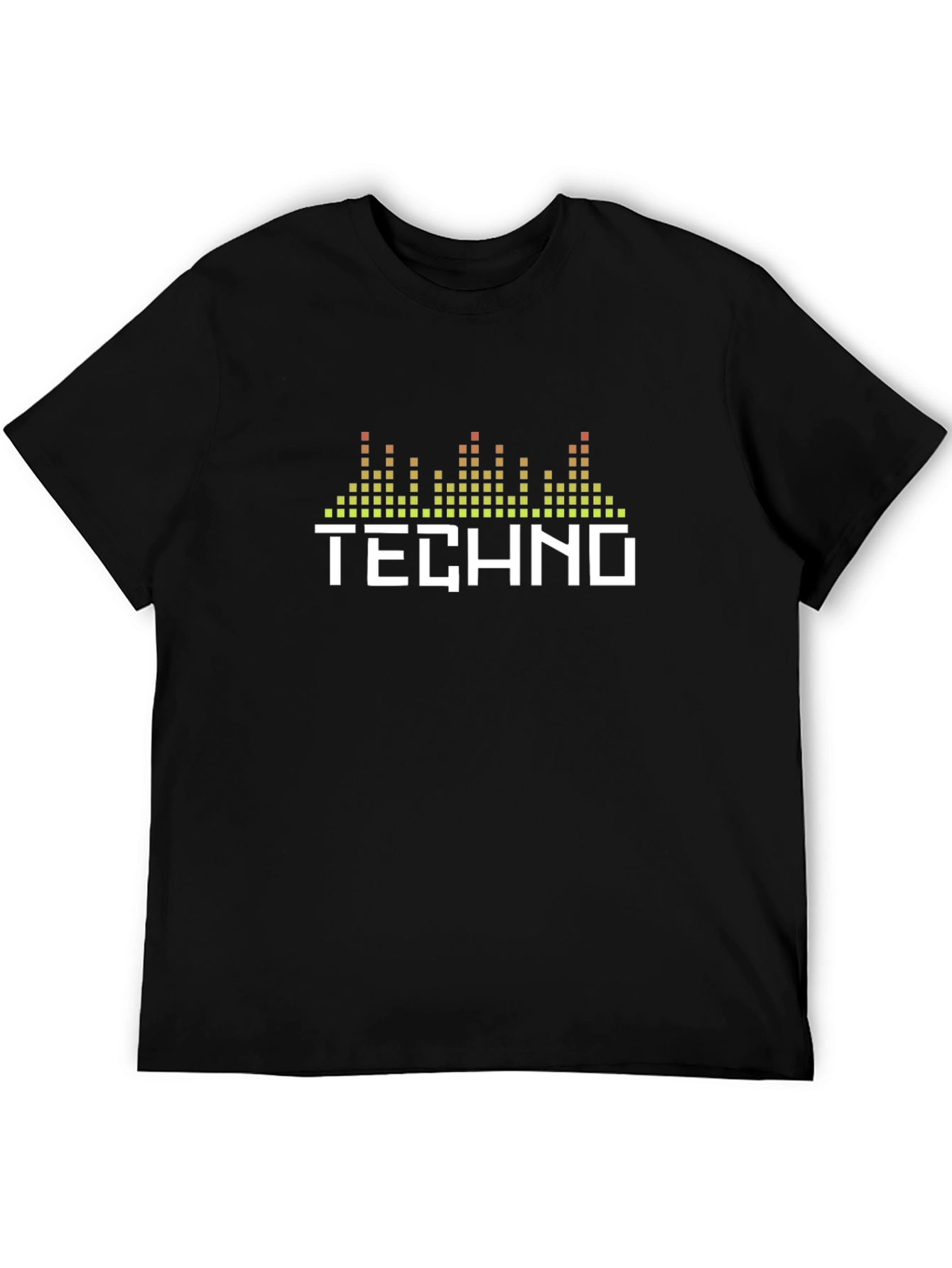 Techno Music Graphic Print Crew Neck T-Shirt