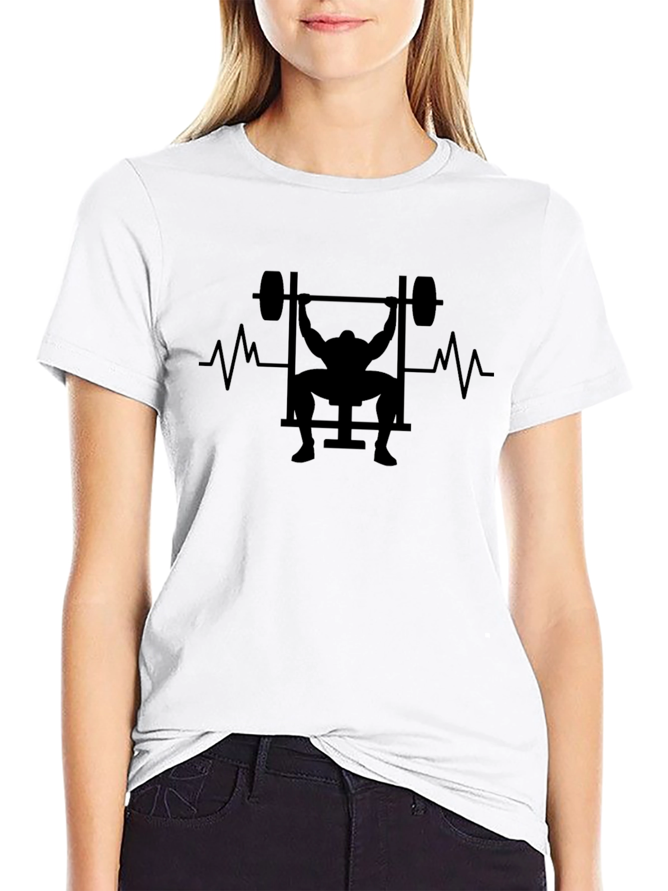 Weightlifting Heartbeat T-Shirt - Black