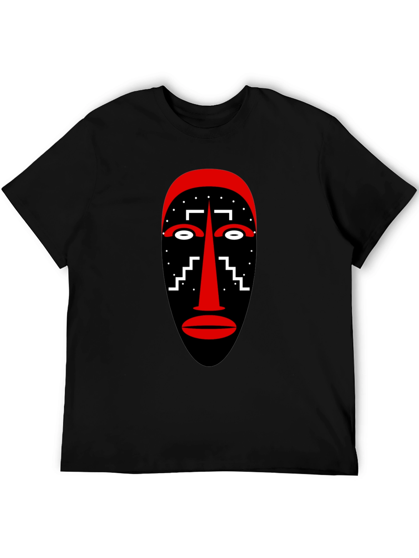 Tribal Mask Graphic Tee - Unique Style