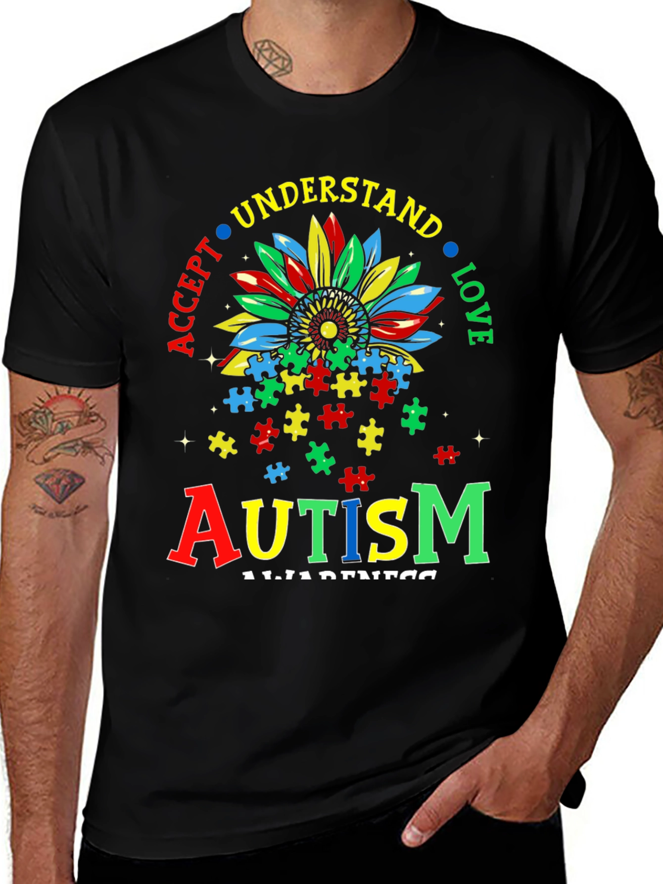 Autism Awareness T-Shirt - Accept Understand Love