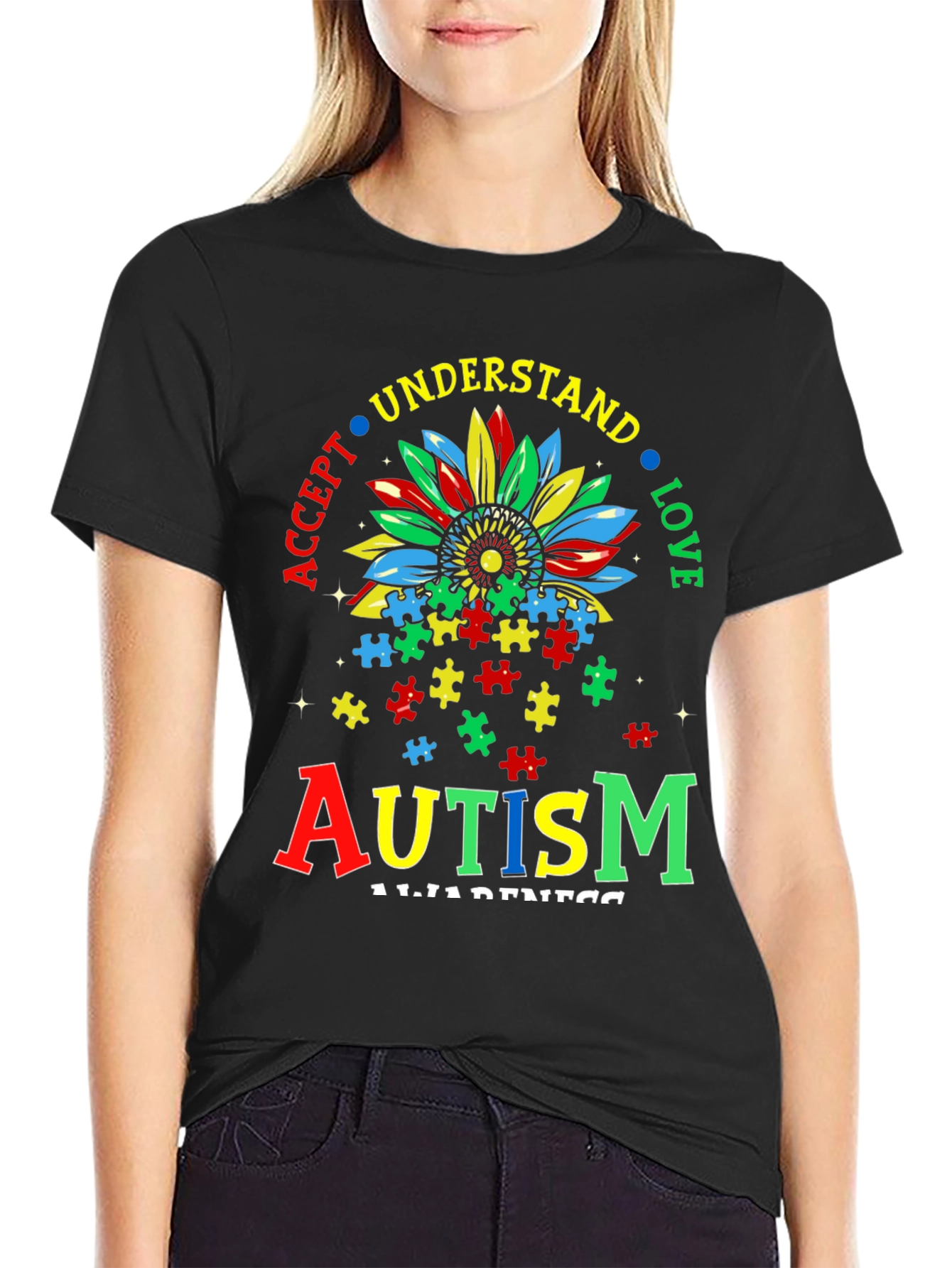 Autism Awareness T-Shirt - Accept Understand Love