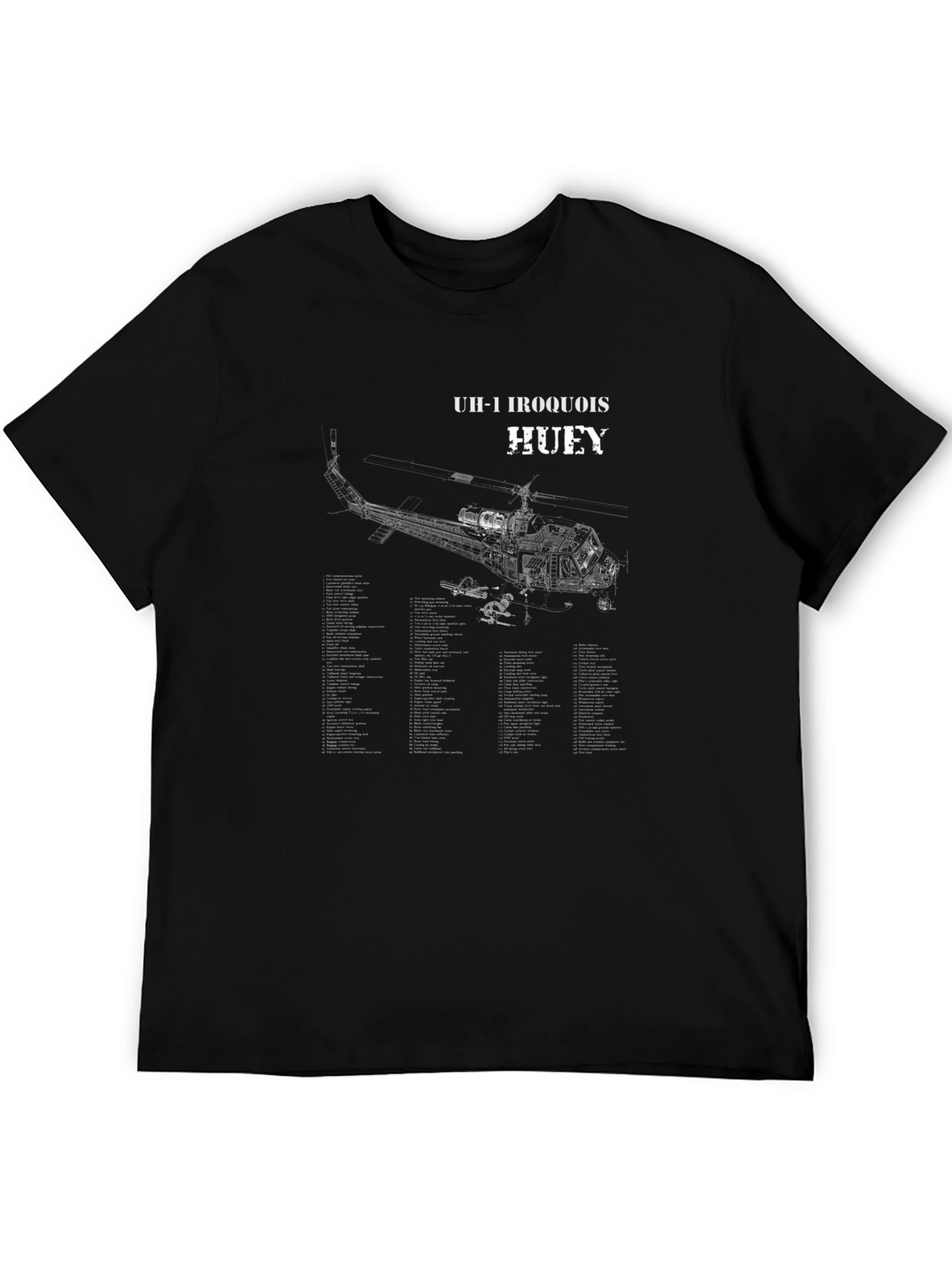 UH-1 Iroquois Huey Blueprint T-Shirt - Classic Helicopter Tee