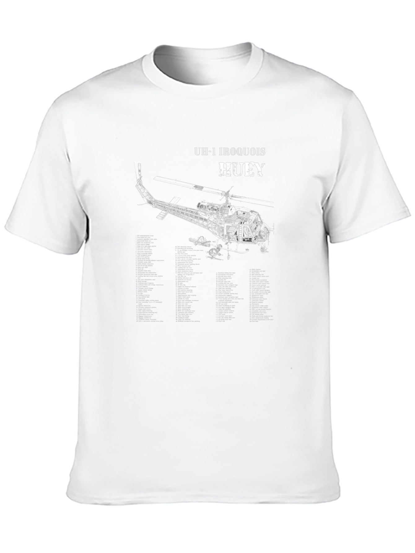 UH-1 Iroquois Huey Blueprint T-Shirt - Classic Helicopter Tee