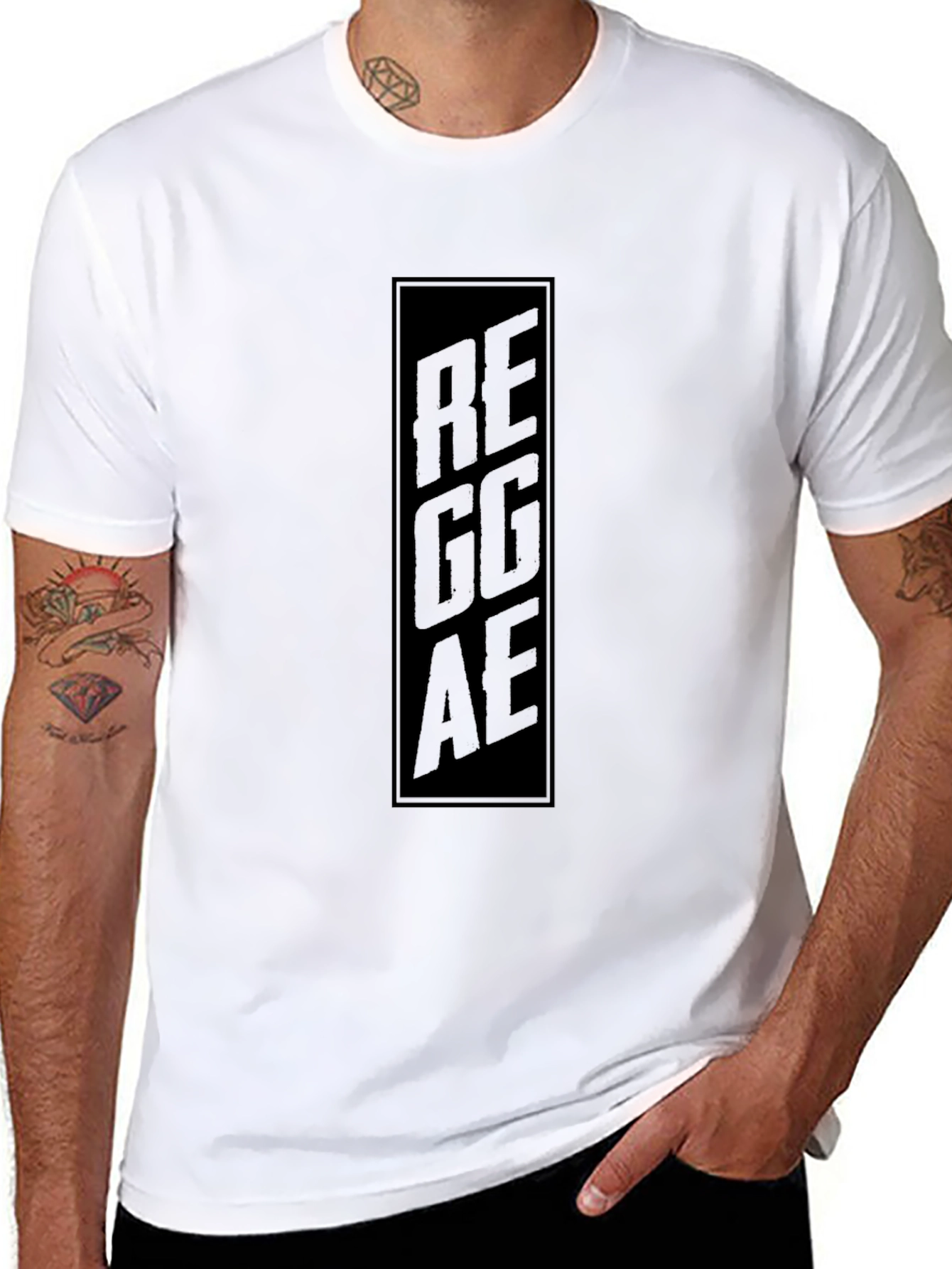 Black Reggae Graphic Tee - Stylish Mens T-Shirt