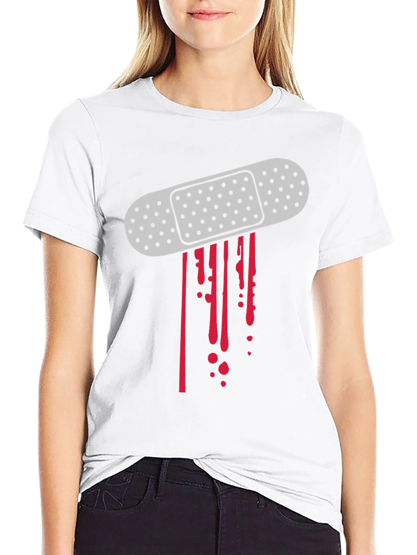 Bandage Blood Drip Graphic T-Shirt