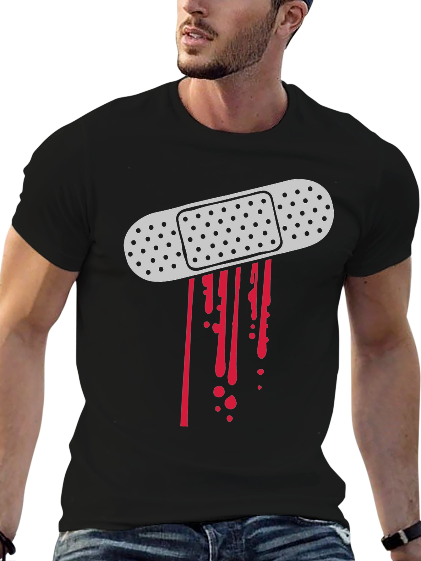 Bandage Blood Drip Graphic T-Shirt