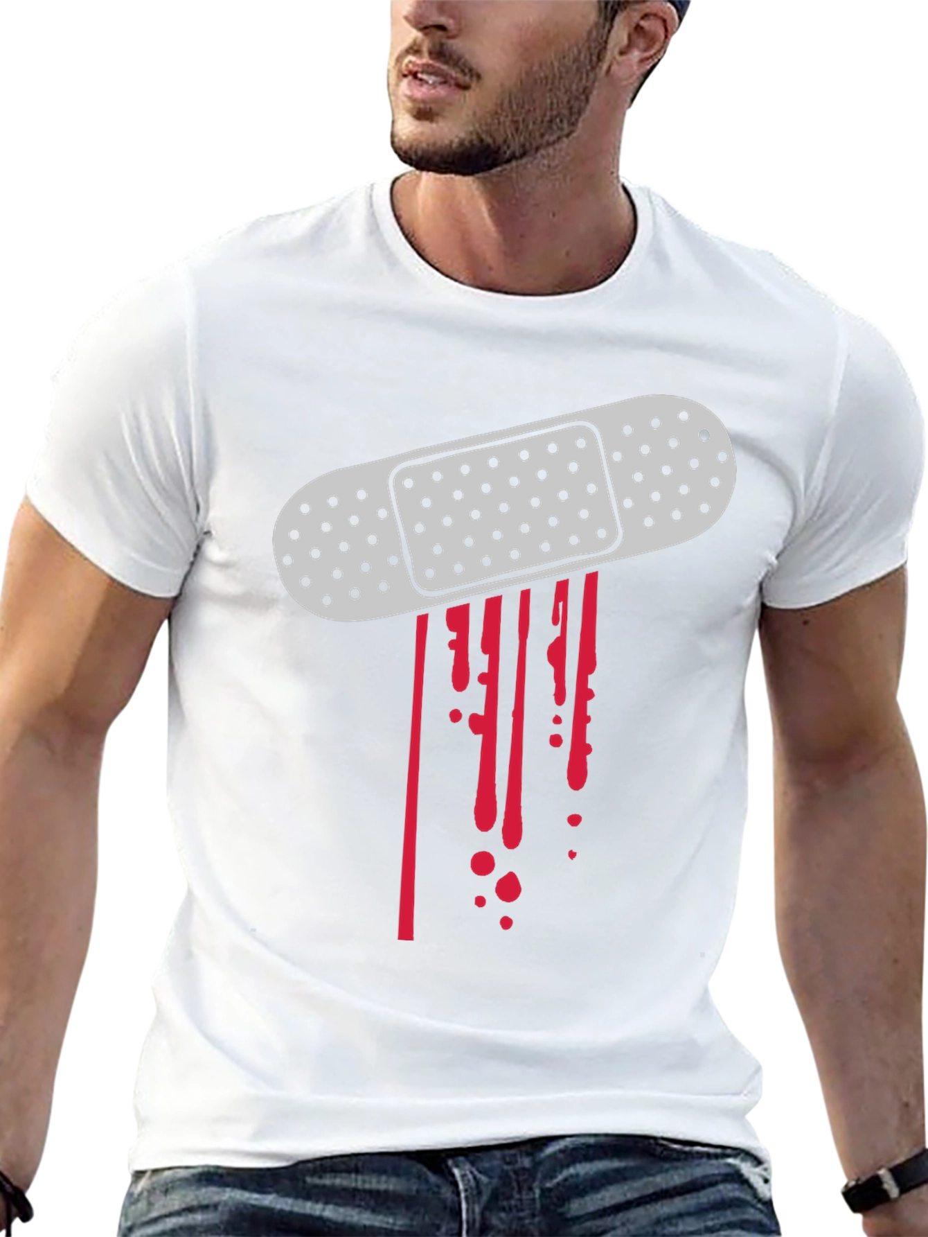 Bandage Blood Drip Graphic T-Shirt