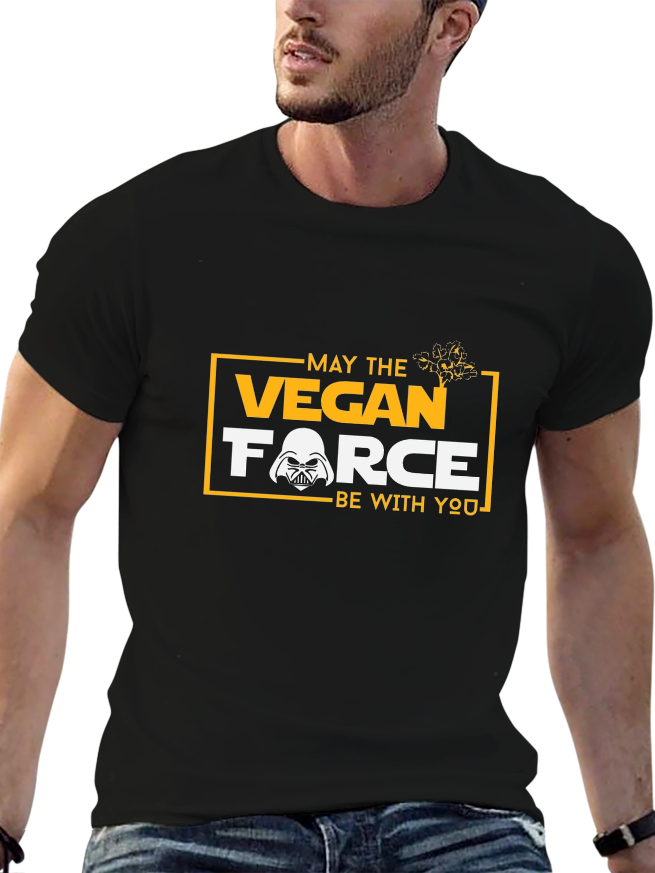 Vegan Force Star Wars Inspired Black T-Shirt