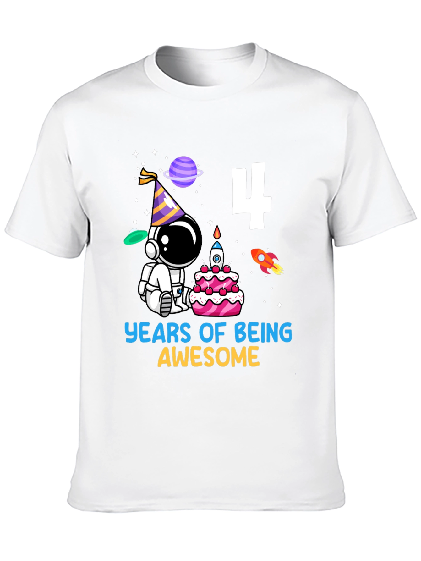 4th Birthday Astronaut T-Shirt