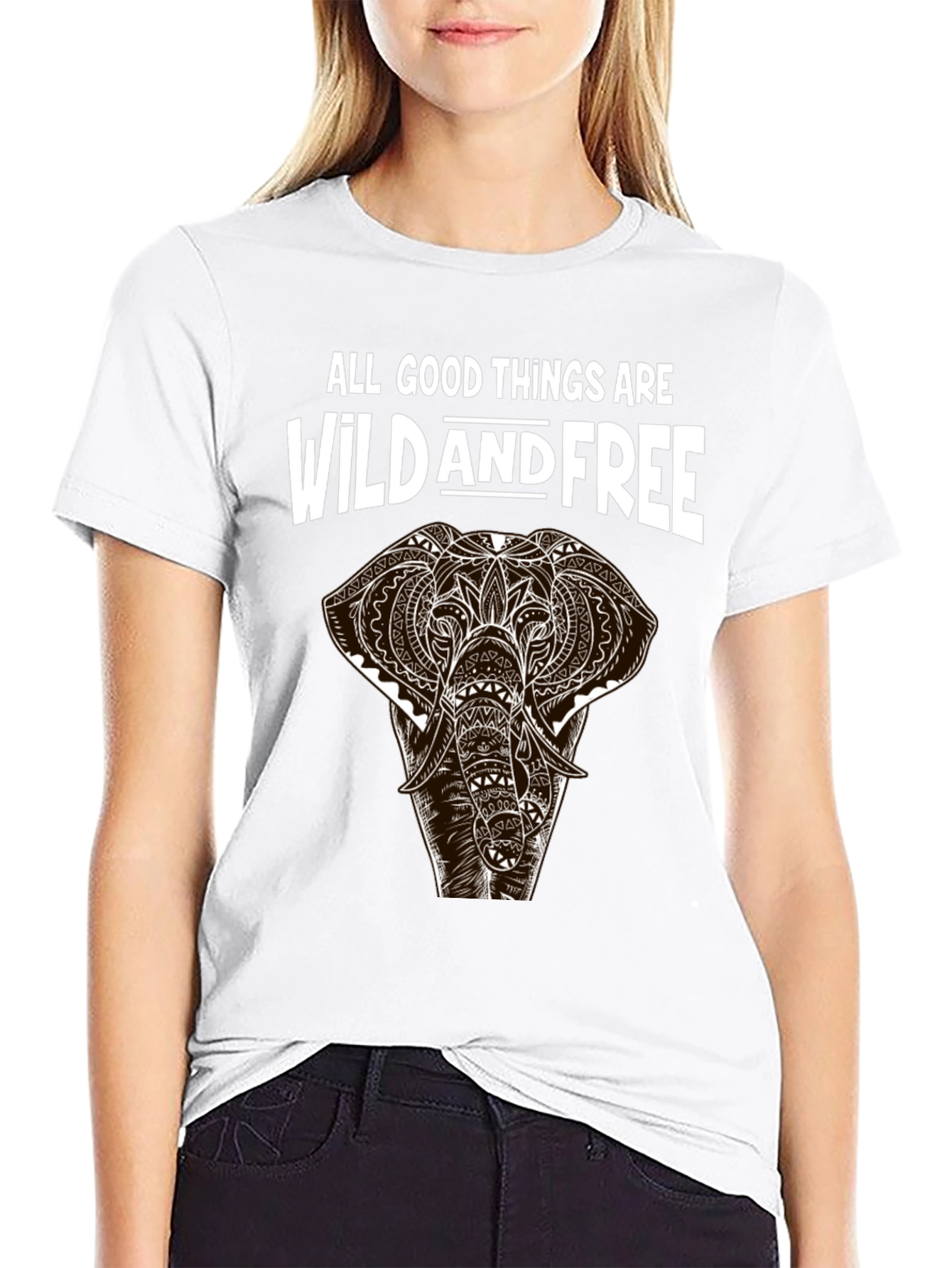 Wild and Free Elephant Graphic Tee