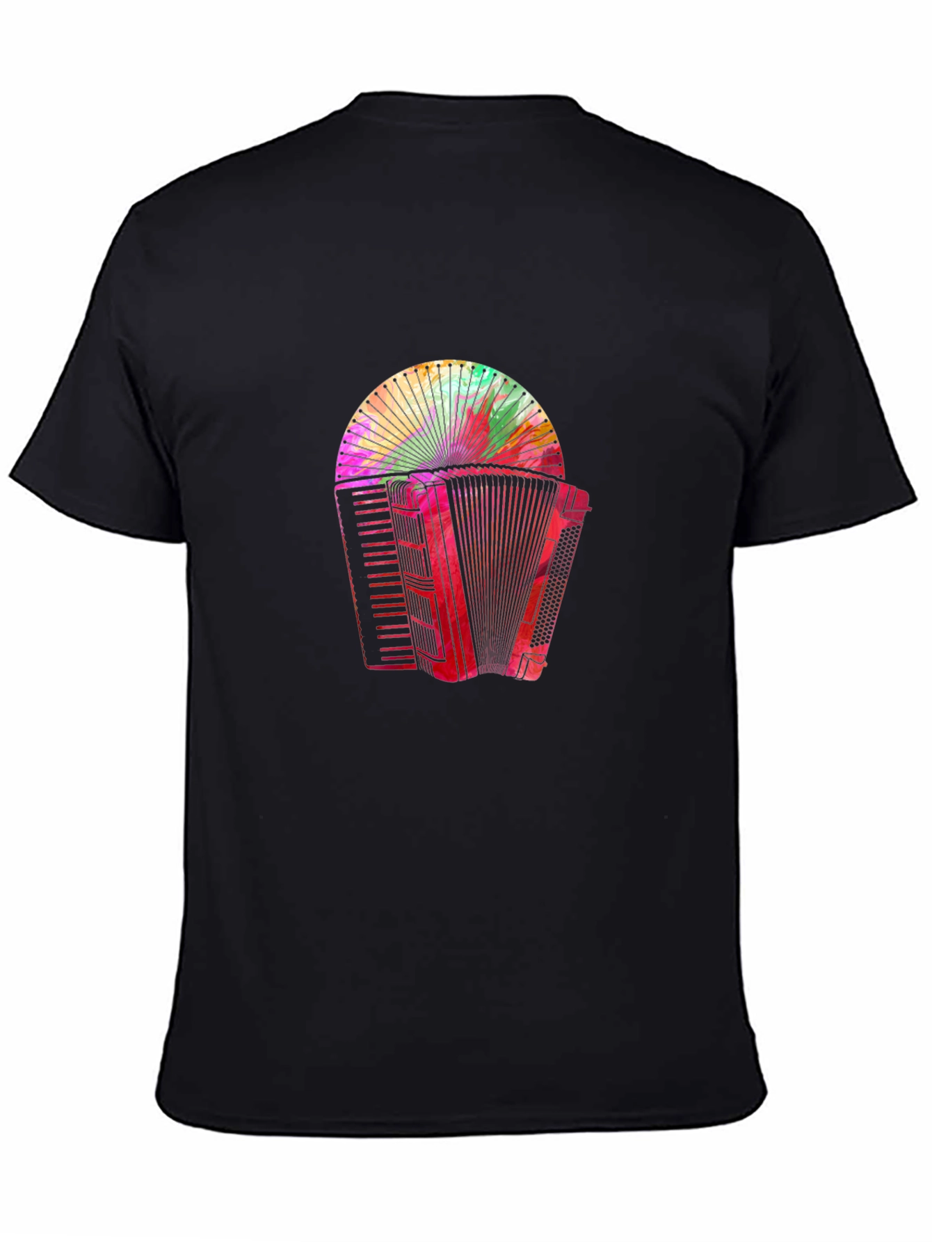 Accordion Graphic Print Black Tee