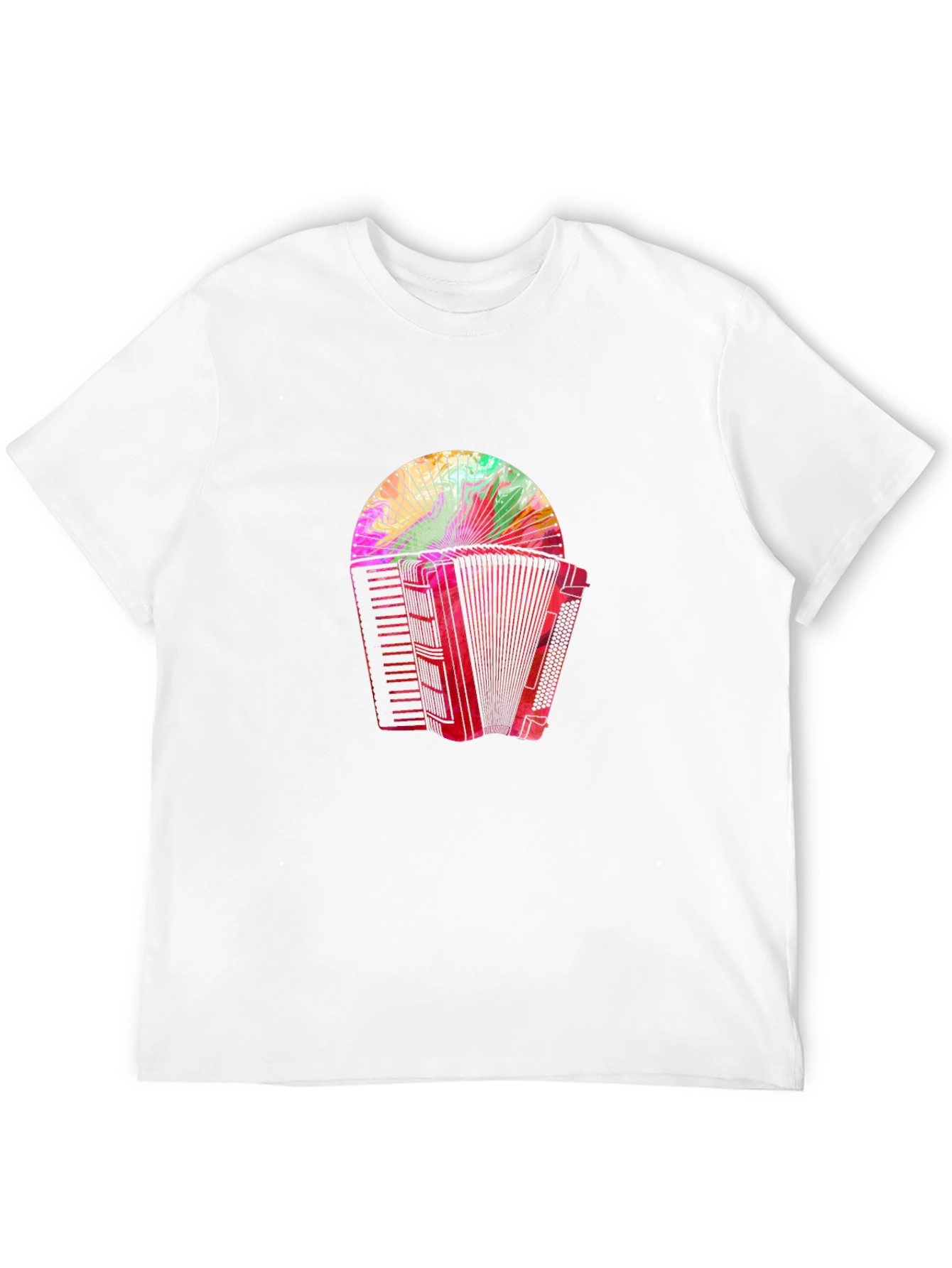 Accordion Graphic Print Black Tee