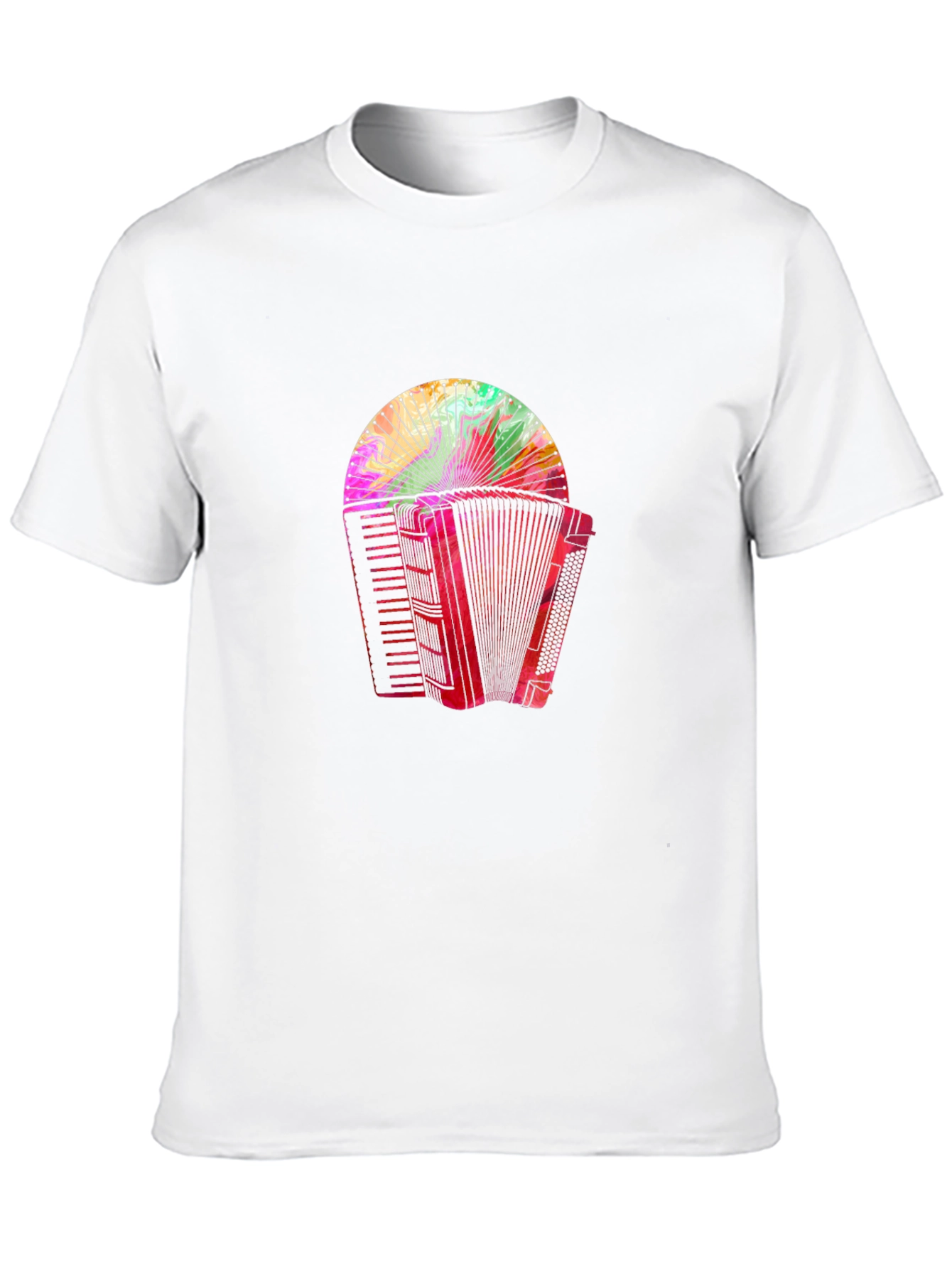 Accordion Graphic Print Black Tee