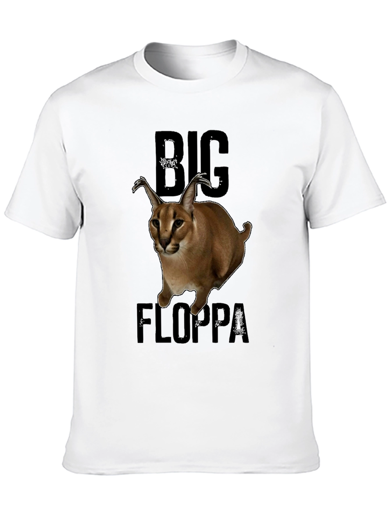 Big Floppa Graphic T-Shirt - Unique Caracal Cat Design