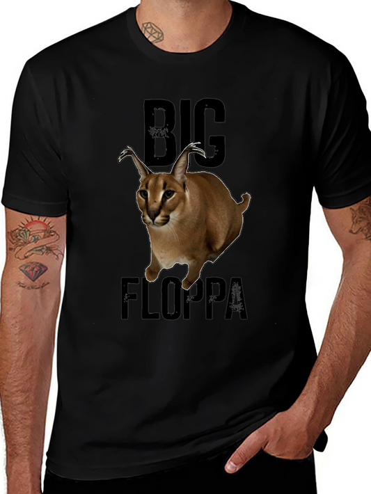 Big Floppa Graphic T-Shirt - Unique Caracal Cat Design