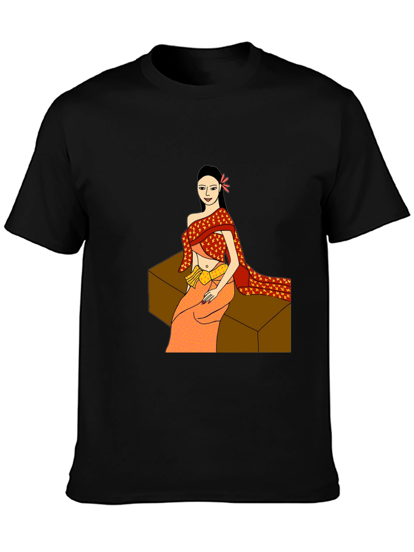 Thai Lady Graphic Tee - Black Unisex T-Shirt