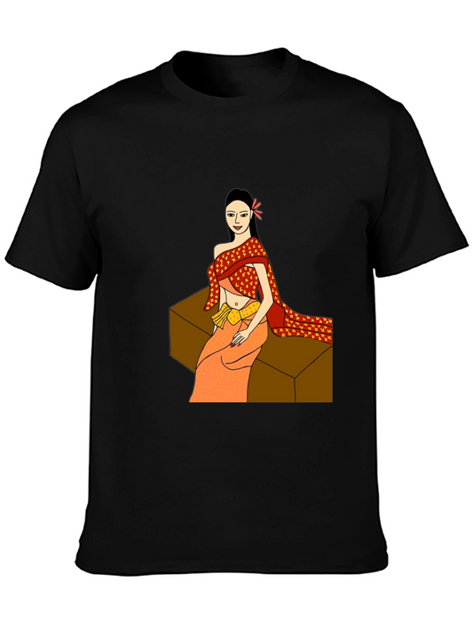 Thai Lady Graphic Tee - Black Unisex T-Shirt