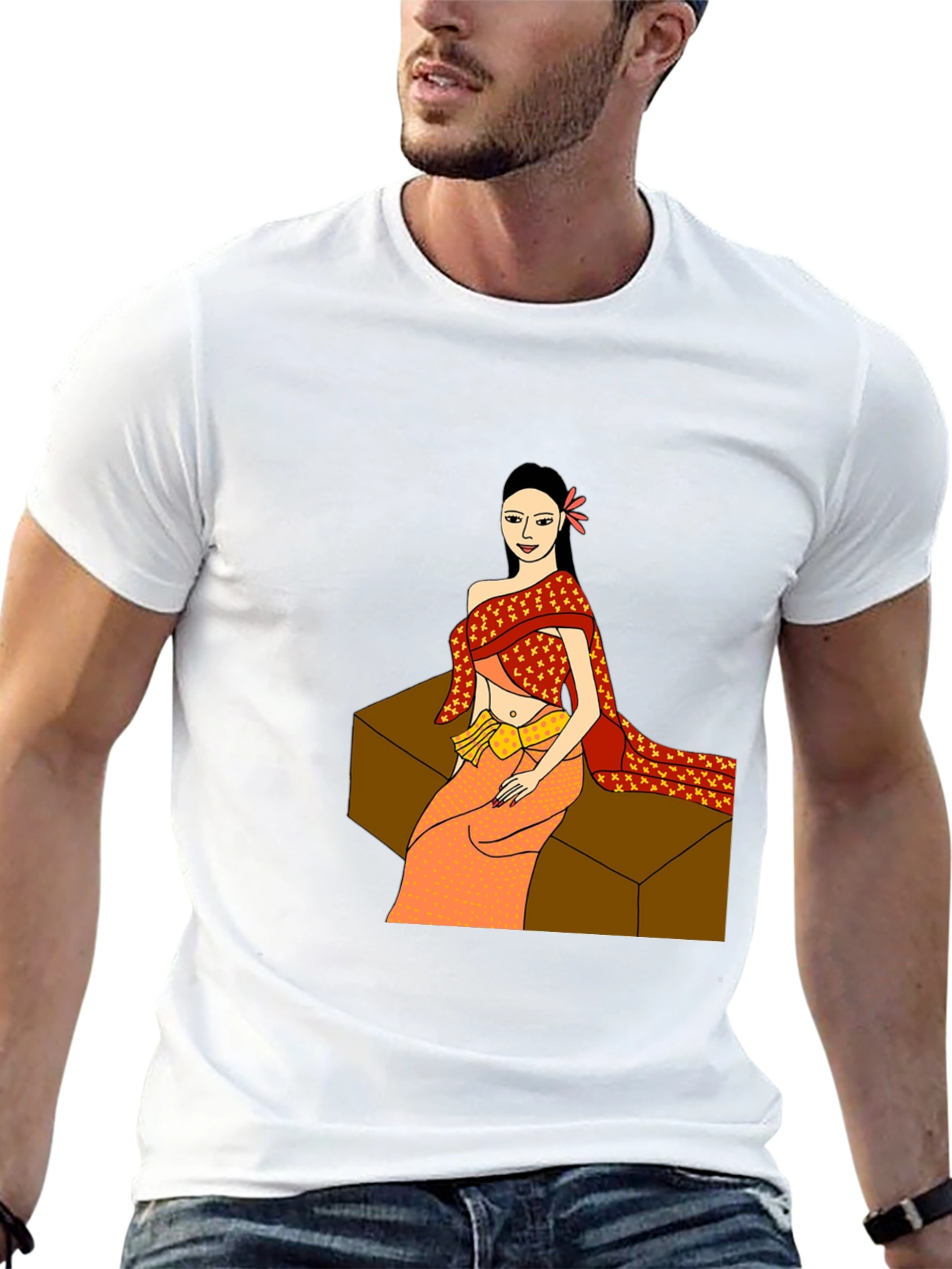 Thai Lady Graphic Tee - Black Unisex T-Shirt
