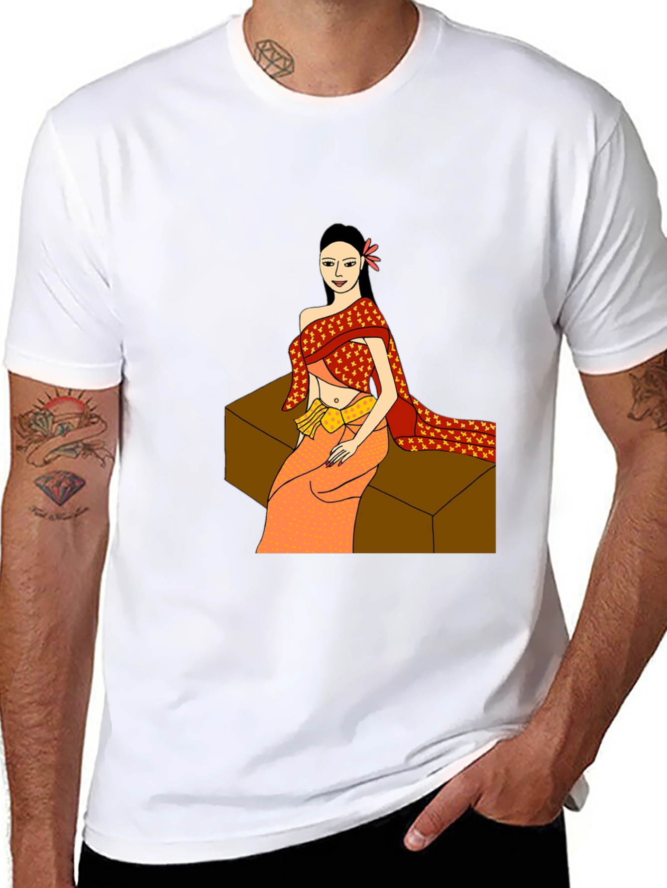 Thai Lady Graphic Tee - Black Unisex T-Shirt