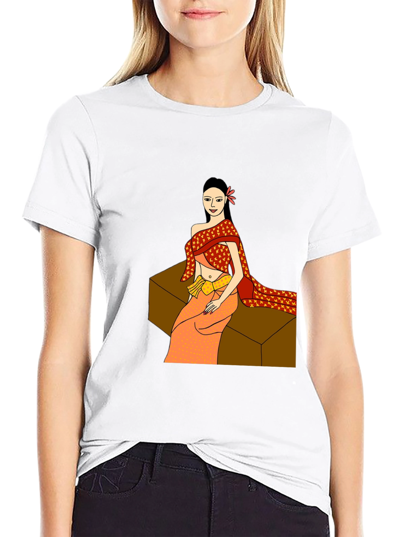 Thai Lady Graphic Tee - Black Unisex T-Shirt