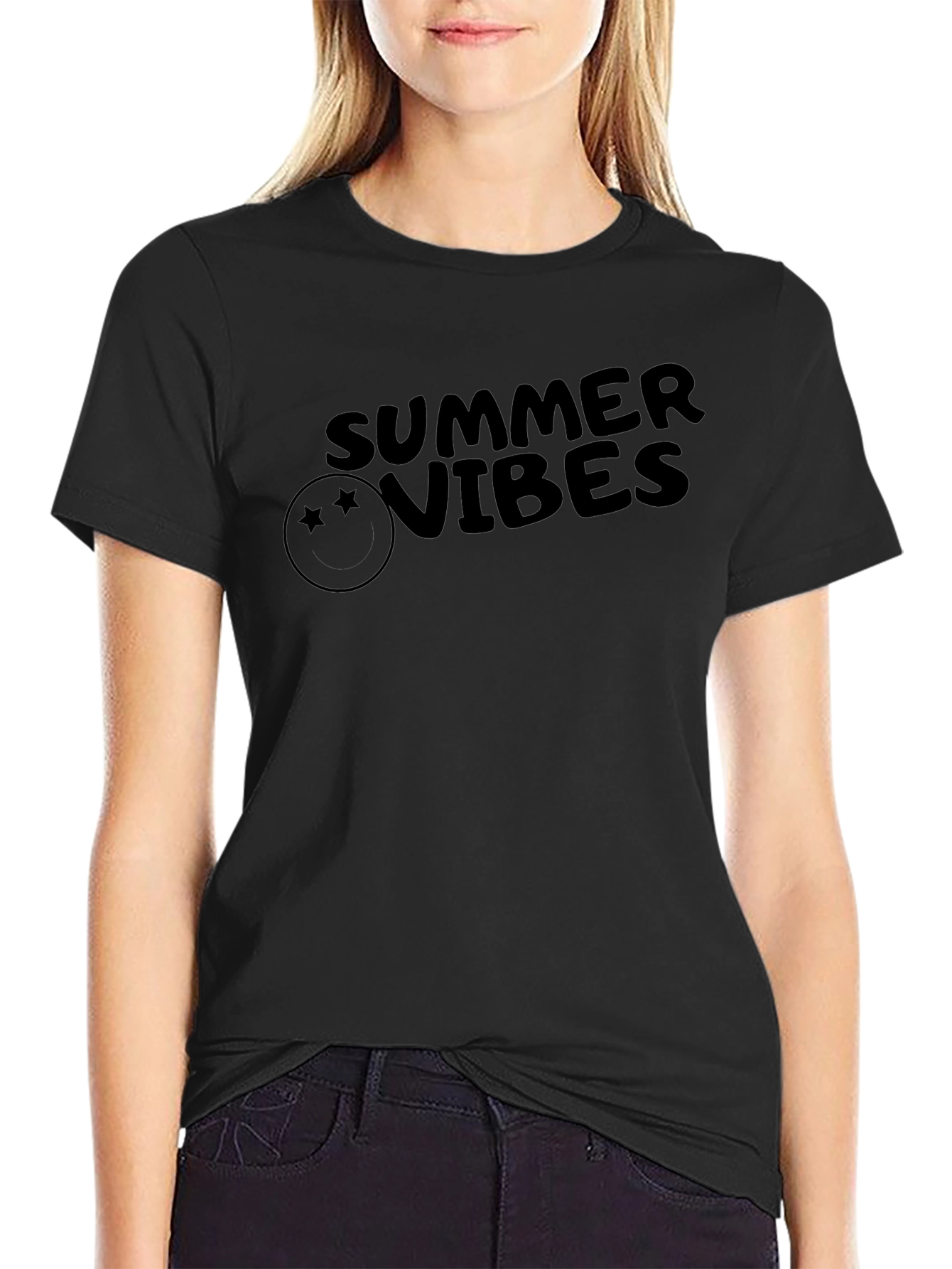 Summer Vibes Graphic Tee - Trendy Black T-Shirt