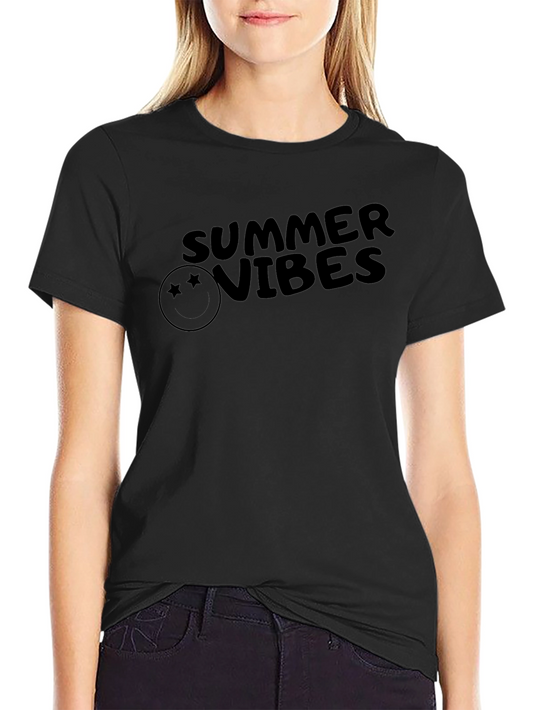 Summer Vibes Graphic Tee - Trendy Black T-Shirt