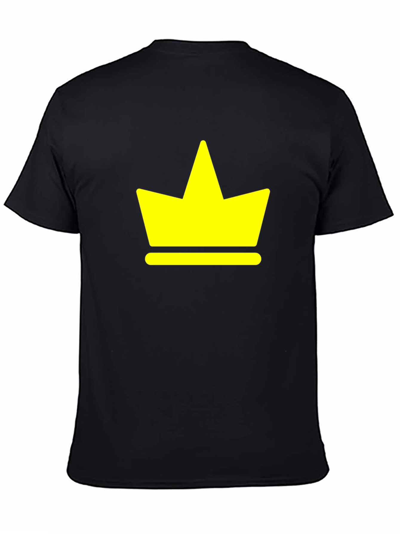 Yellow Crown Graphic Black T-Shirt