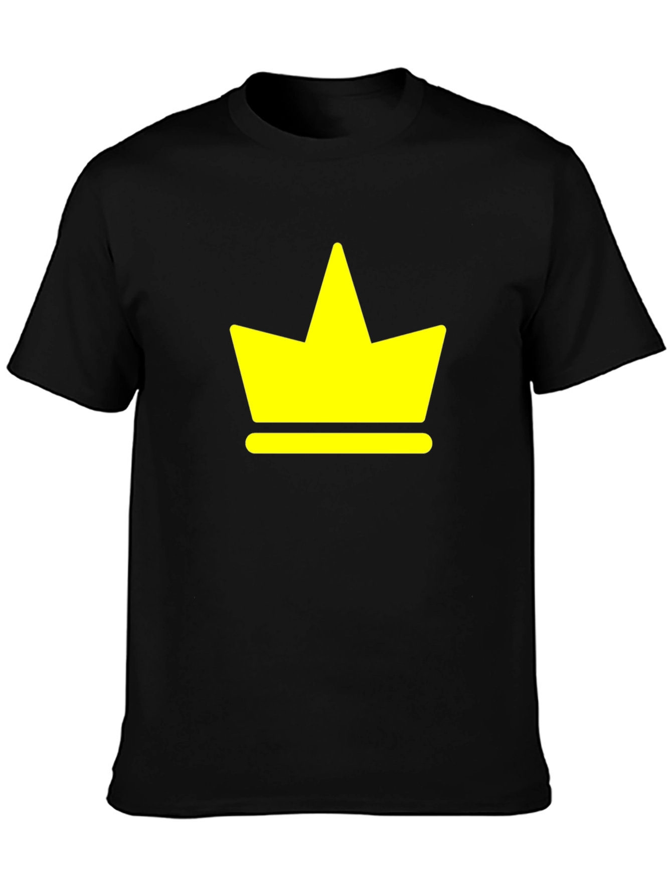 Yellow Crown Graphic Black T-Shirt
