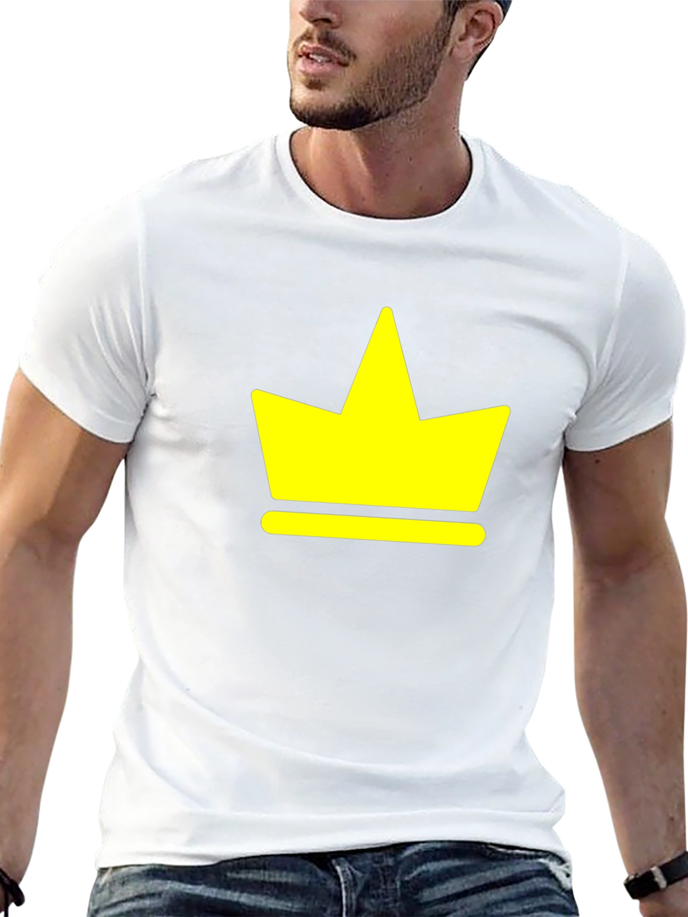 Yellow Crown Graphic Black T-Shirt