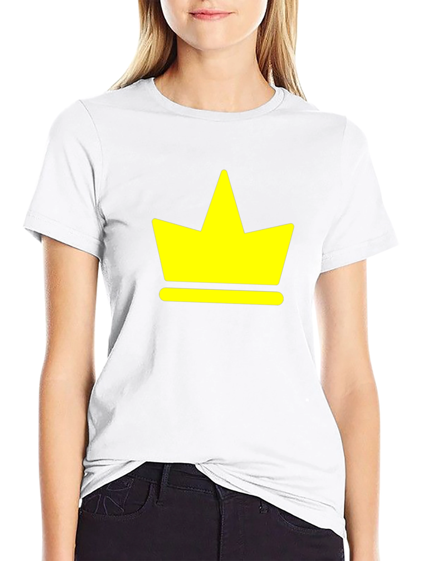 Yellow Crown Graphic Black T-Shirt