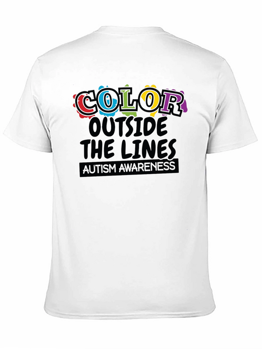 Autism Awareness Black T-Shirt Color Outside the Lines
