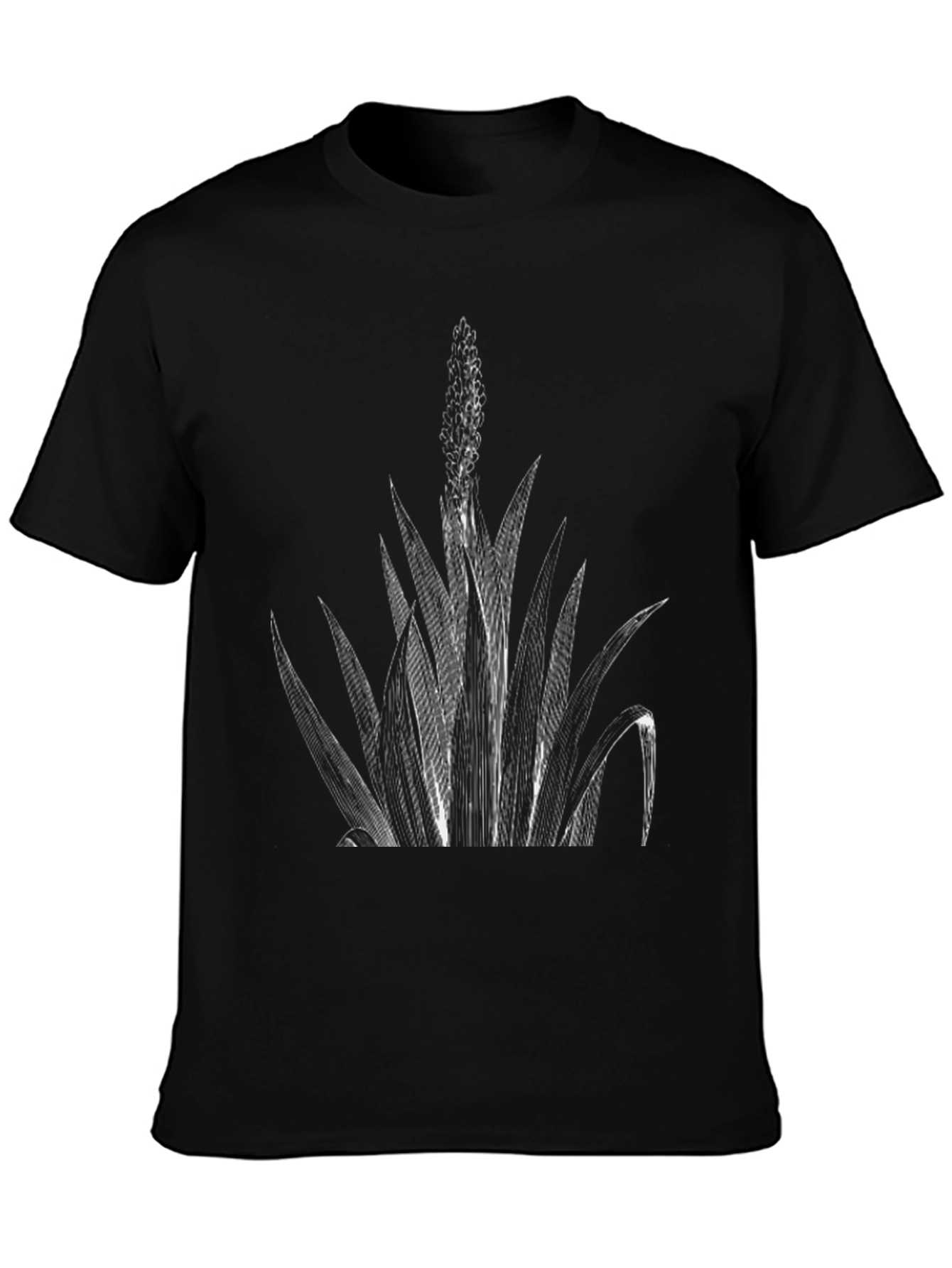 Botanical Graphic Print Black T-Shirt